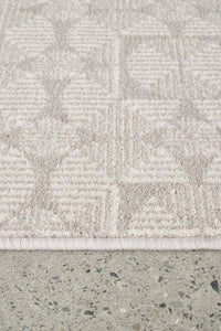 Thumbnail for Prague Niko Cream & Grey Modern Geometric Wool Rug