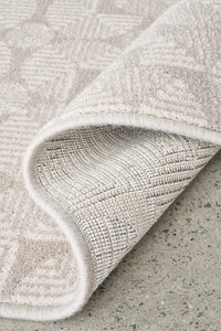 Thumbnail for Prague Niko Cream & Grey Modern Geometric Wool Rug