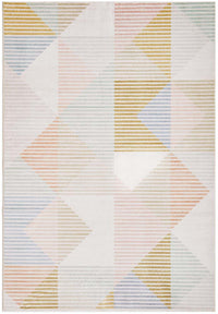 Thumbnail for Dali Revive Pastel Multi-Colour Modern Geometric Machine Washable Polyester Rug