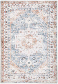 Thumbnail for Dawn Revive Blue Putty Multi-Colour Transitional Machine Washable Polyster Rug