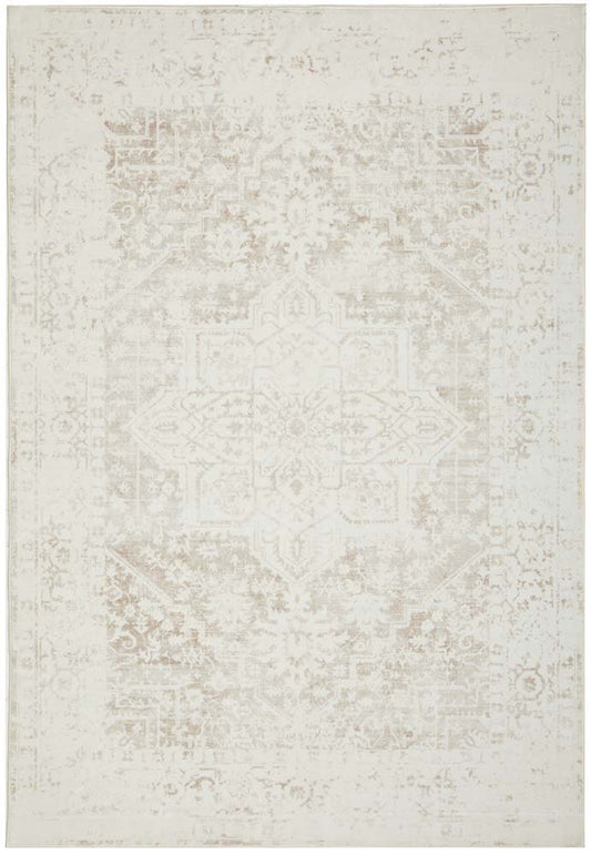 Camilla Revive Cream Natural Transitional Machine Washable Polyester Rug