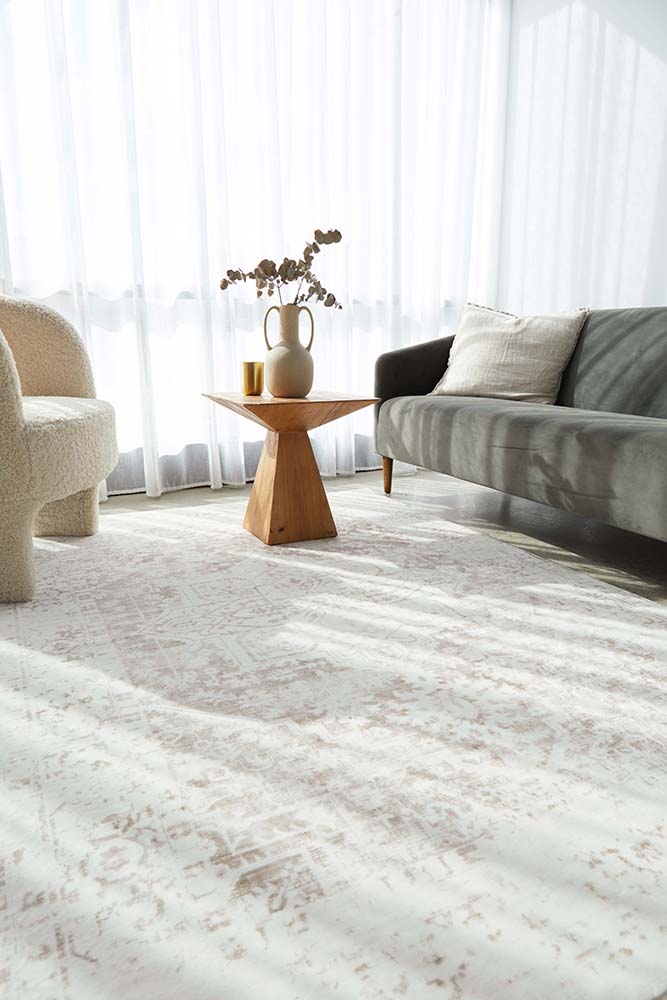 Camilla Revive Cream Natural Transitional Machine Washable Polyester Rug