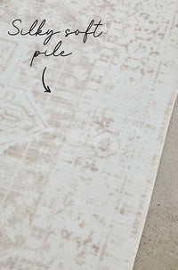 Thumbnail for Camilla Revive Cream Natural Transitional Machine Washable Polyester Rug