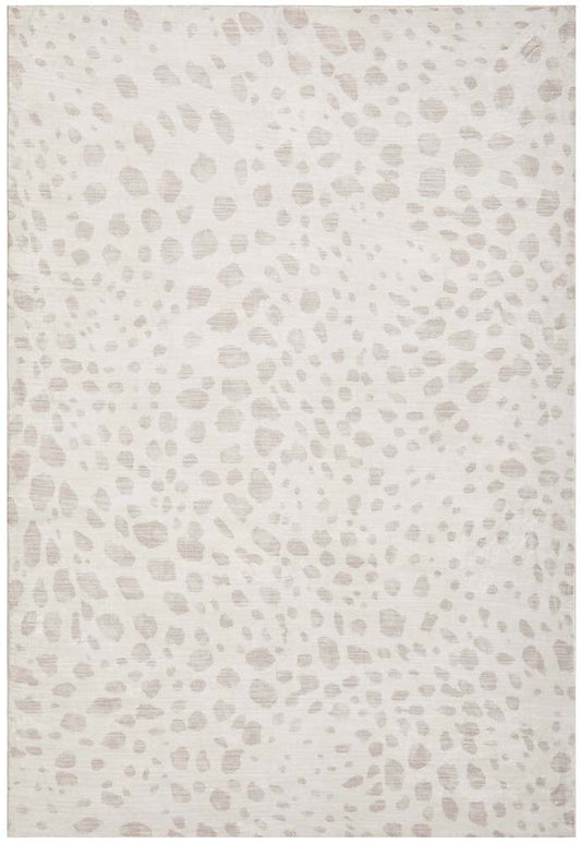 Mila Revive Cream & Natural Modern Abstract Machine Washable Polyester Rug