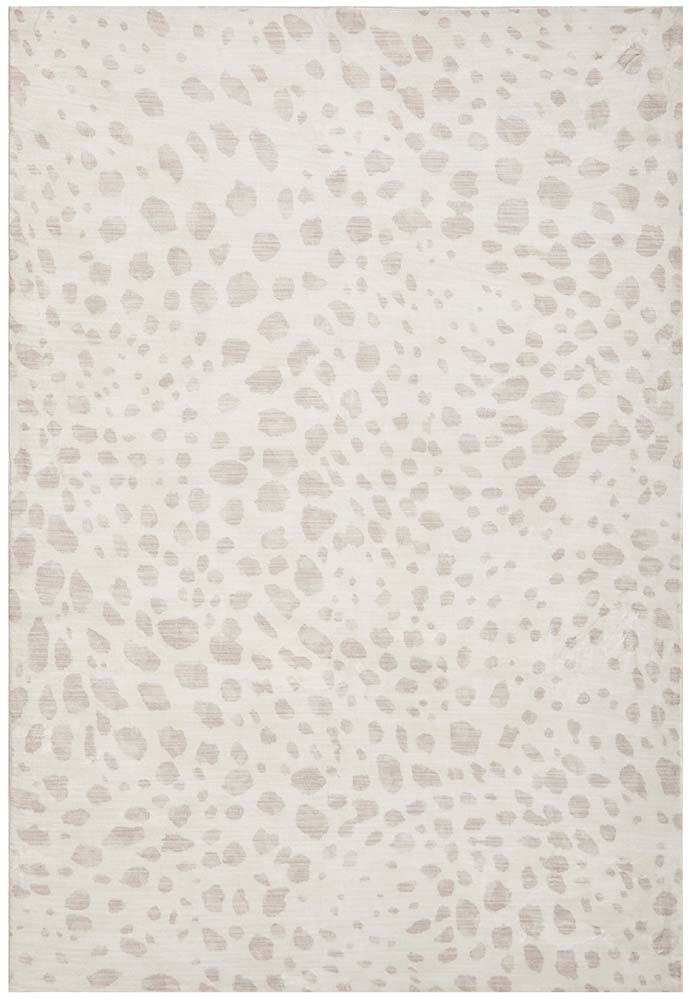 Mila Revive Cream & Natural Modern Abstract Machine Washable Polyester Rug