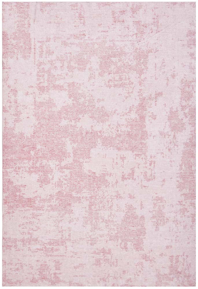 Muse Revive Blush Pink Modern Machine Washable Polyester Rug