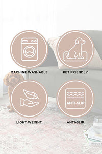 Thumbnail for Muse Revive Blush Pink Modern Machine Washable Polyester Rug