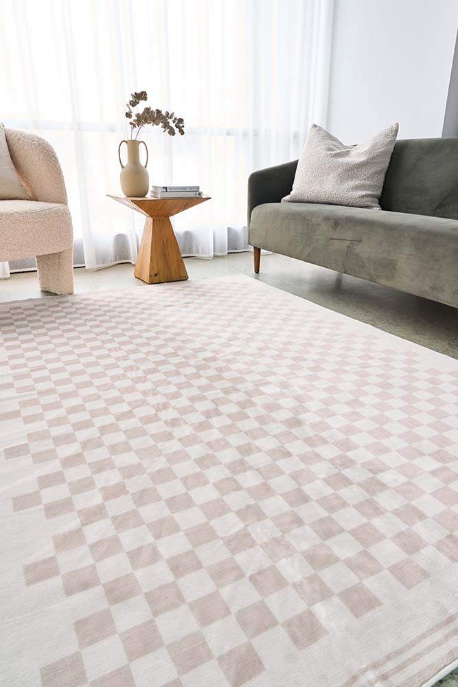 Toshi Revive Cream & Natural Modern Geometric Pattern Machine Washable Polyster Rug