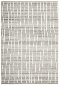 Thumbnail for Luci Grey and White Modern Organic Line Pattern Rectangle Rug