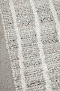 Thumbnail for Luci Grey and White Modern Organic Line Pattern Rectangle Rug