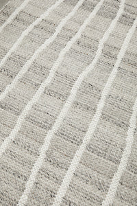 Thumbnail for Luci Grey and White Modern Organic Line Pattern Rectangle Rug