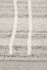 Thumbnail for Luci Grey and White Modern Organic Line Pattern Rectangle Rug