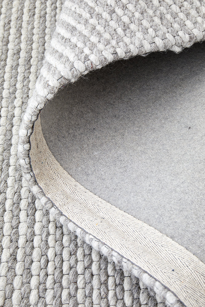 Oscar Scandinavian Grey Felted Wool Rug