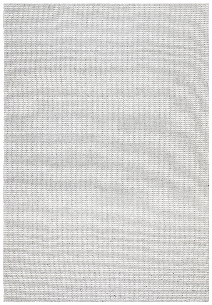 Oscar Scandinavian Grey & White Felted Wool Striped Weave Rug