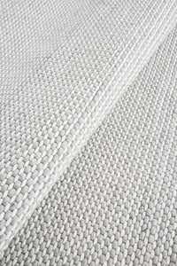 Thumbnail for Oscar Scandinavian Grey & White Felted Wool Striped Weave Rug