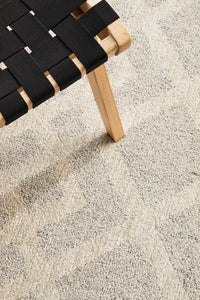 Thumbnail for Ashe Scandi Pebble Grey Diamond Patterned Rug