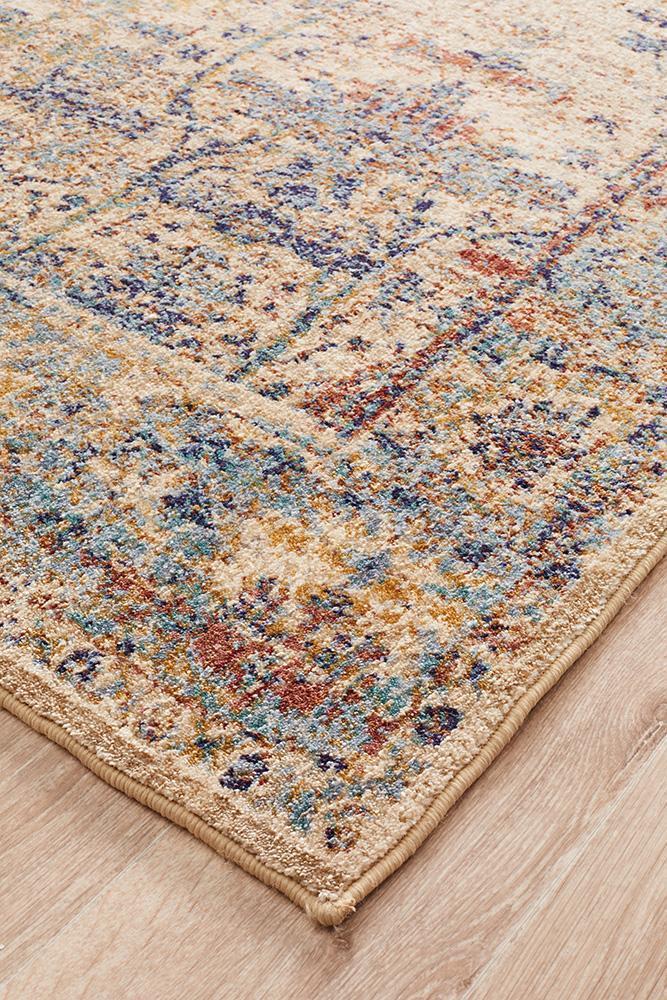 Evelyn Sand Multi-Colour Distressed Rug