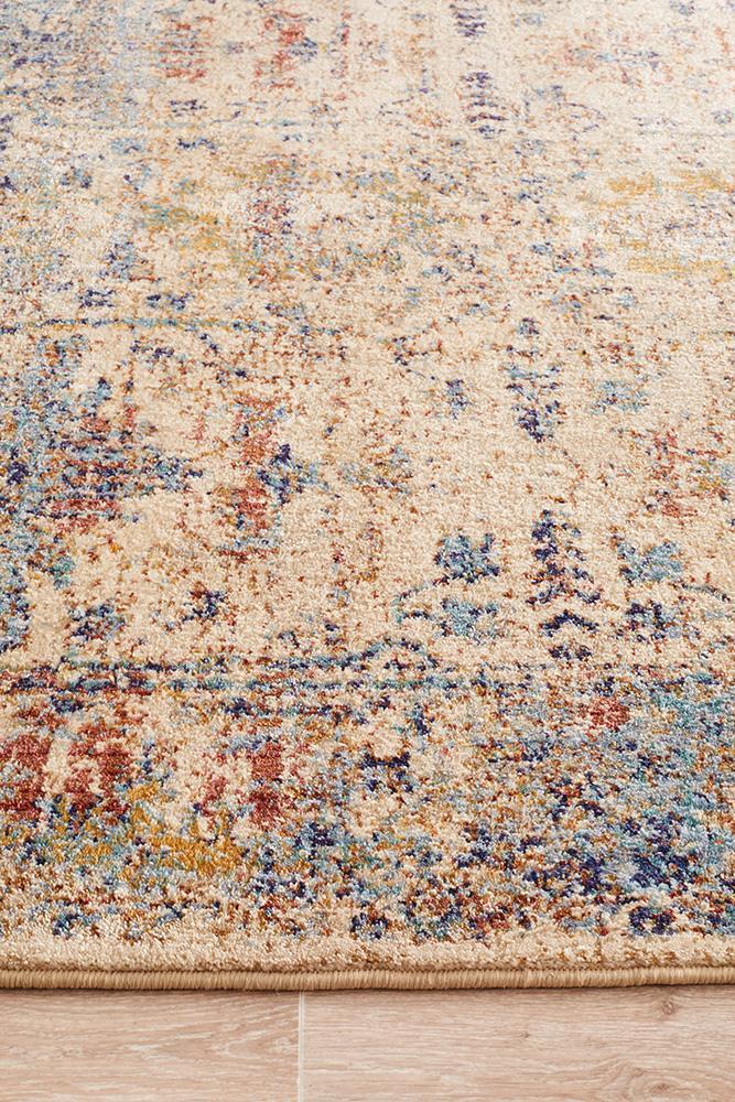 Evelyn Sand Multi-Colour Distressed Rug