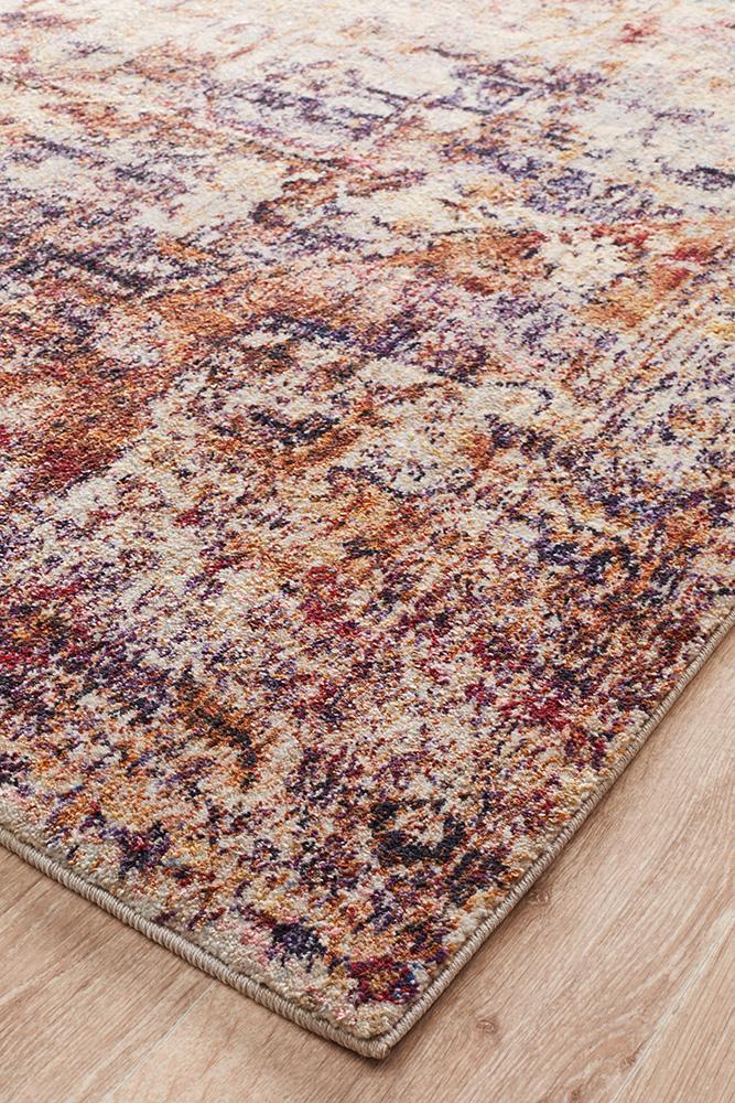 Evelyn Faded Purple & Orange Rug