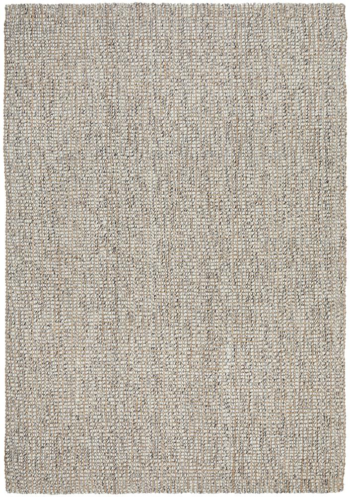 Lily Scandi Grey Wool & Jute Rug