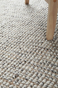 Thumbnail for Lily Scandi Grey Wool & Jute Rug