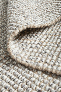 Thumbnail for Lily Scandi Grey Wool & Jute Rug