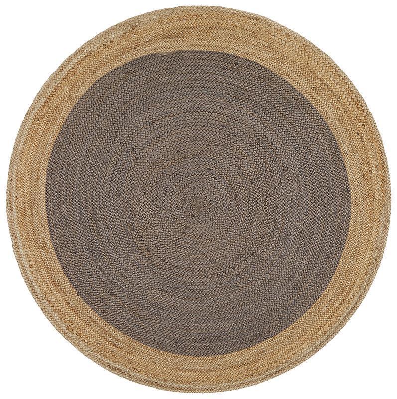 Serena Dark Brown & Natural Round Jute Rug