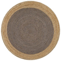 Thumbnail for Serena Dark Brown & Natural Round Jute Rug