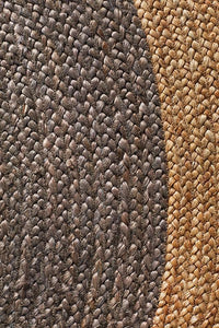 Thumbnail for Serena Dark Brown & Natural Round Jute Rug