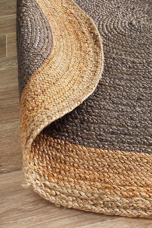 Serena Dark Brown & Natural Round Jute Rug