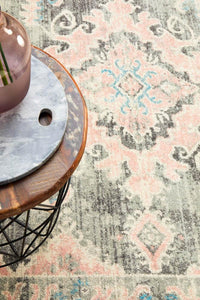 Thumbnail for April Vintage Pink & Grey Rug