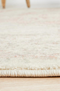 Thumbnail for Aria Vintage Pink & Ivory Round Rug