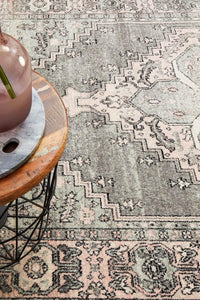 Thumbnail for Stacie Vintage Pink & Grey Rug