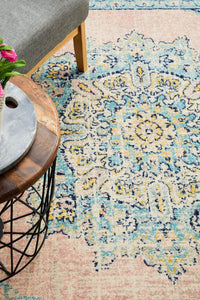 Thumbnail for Isla Bohemian Pink & Blue Rug