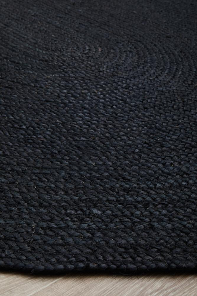 Kai Black Jute Oval Rug