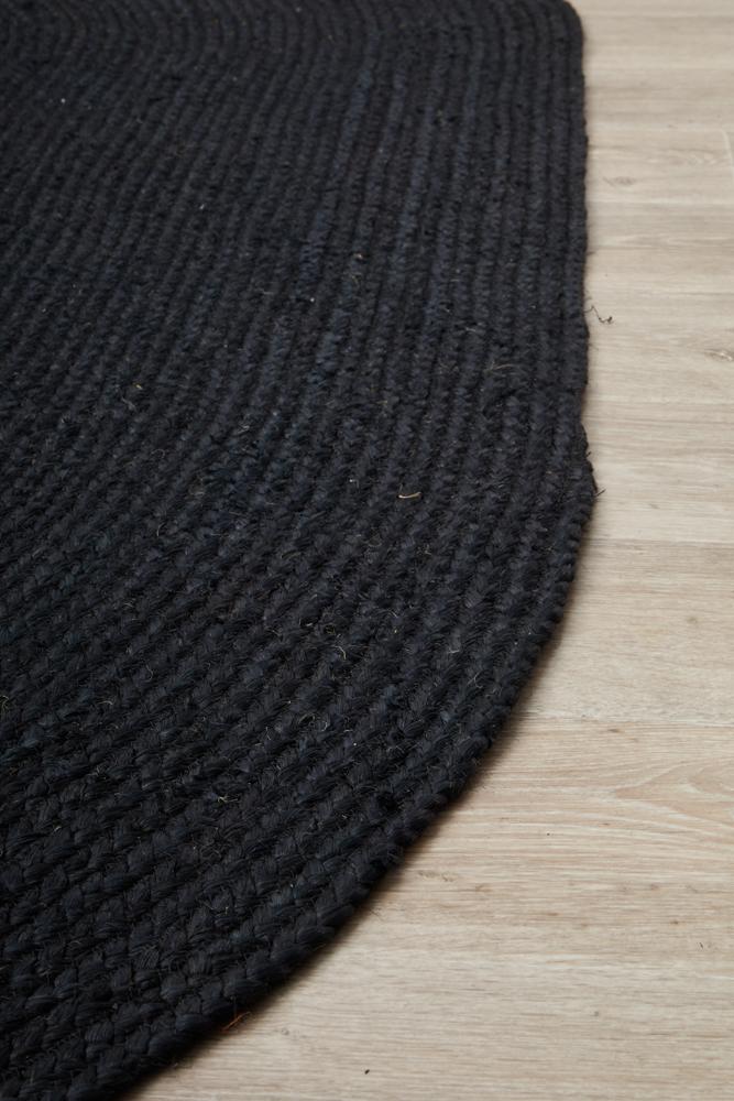 Kai Black Jute Oval Rug