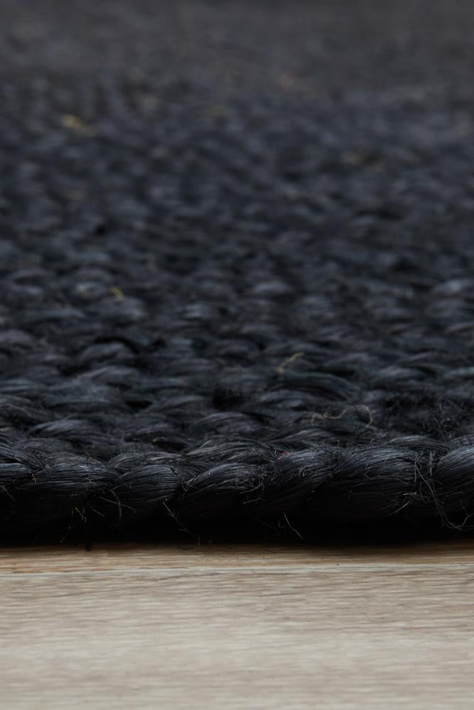 Kai Black Jute Oval Rug