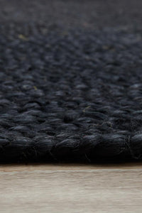 Thumbnail for Kai Black Jute Oval Rug