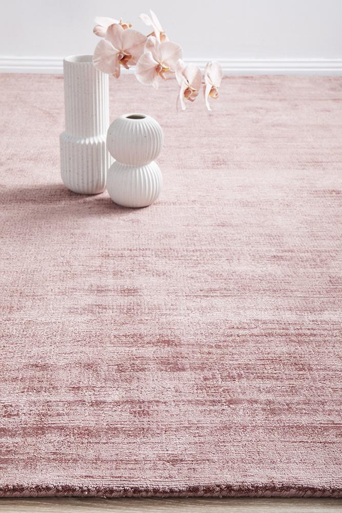 Chelsea Blush Pink Modern Viscose Rug