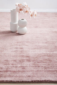 Thumbnail for Chelsea Blush Pink Modern Viscose Rug