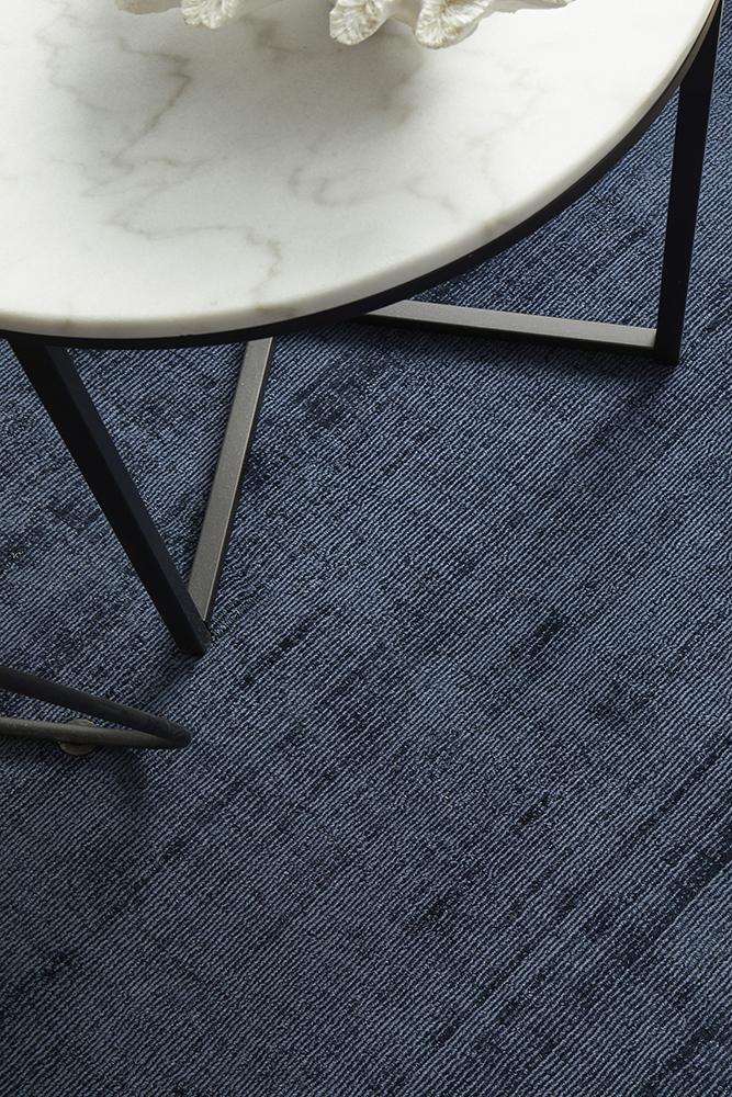 Chelsea Navy Blue Modern Viscose Rug