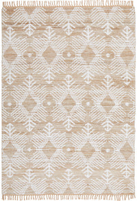 Thumbnail for Rosa Bodhi Natural & White Jute Bohemian Tribal Pattern Rug