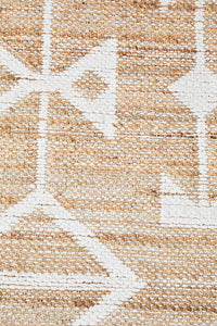 Thumbnail for Trudy Bodhi Natural & White Jute Bohemian Tribal Pattern Rug