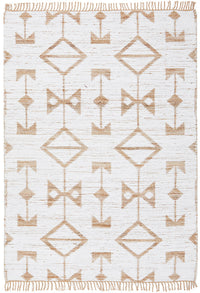 Thumbnail for Trudy Bodhi Natural & White Jute Bohemian Tribal Pattern Rug