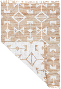 Thumbnail for Trudy Bodhi Natural & White Jute Bohemian Tribal Pattern Rug