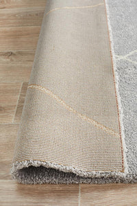 Thumbnail for Elle Modern Diamond Print Grey Power Loomed Rug