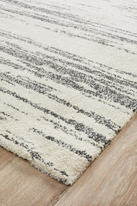 Thumbnail for Abby Abstract Ivory & Dark Grey Power Loomed Rug