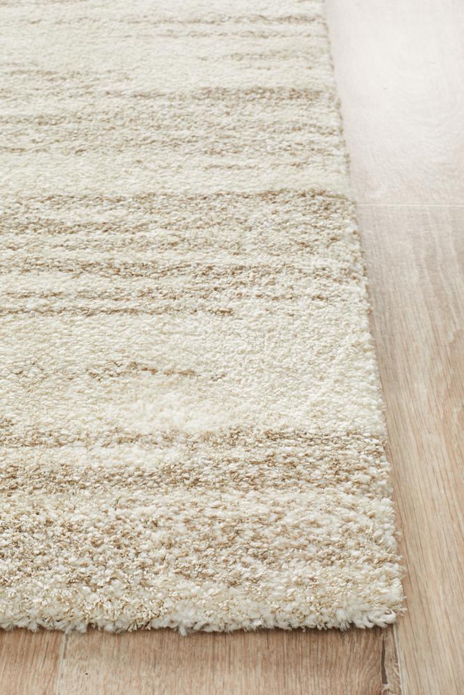 Abby Abstract Beige Power Loomed Rug