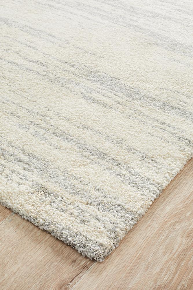 Abby Abstract Grey & Ivory Power Loomed Rug