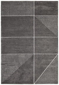 Thumbnail for Archer Geometric Charcoal Power Loomed Rug